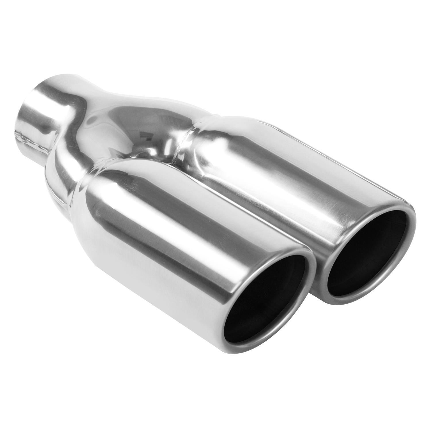 MagnaFlow Round dual stainless steel exhaust tip Weldon