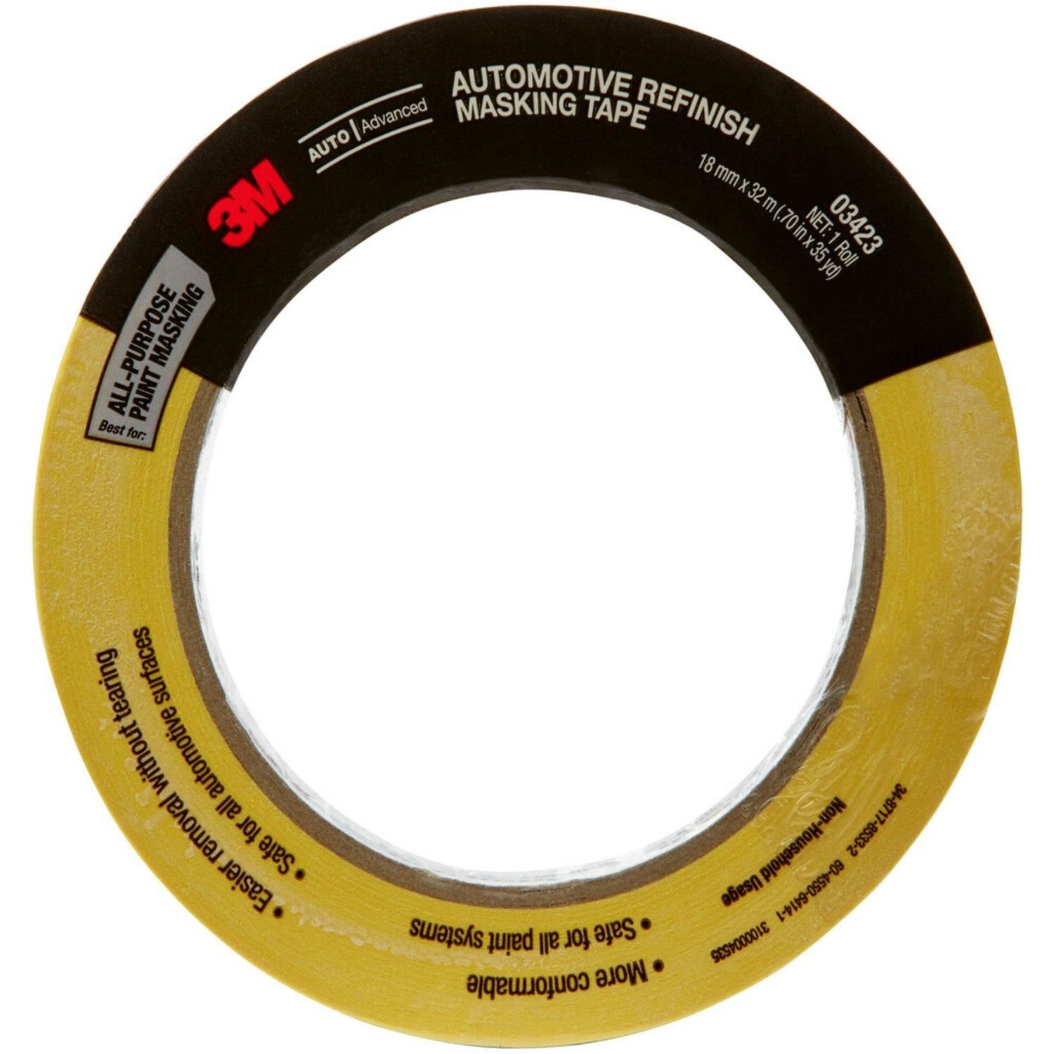 3M Yellow 18mm X 32m Auto Refinish Tape