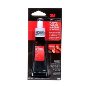 3M Plastic Vinly Metal Emblem Trim Adhesive 1 oz