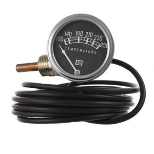 Stewart Warner 2 1/32in, 72in Tube 100 to 250 Degrees Mechanic Water Temperature Gauge
