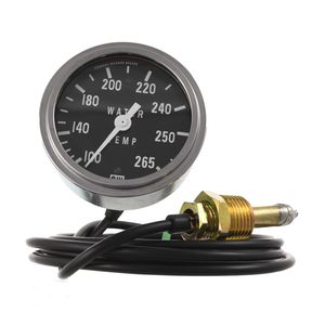 Stewart Warner 2 5/8in, 60in Tube 100 to 265 Degrees Mechanic Water Temperature Gauge