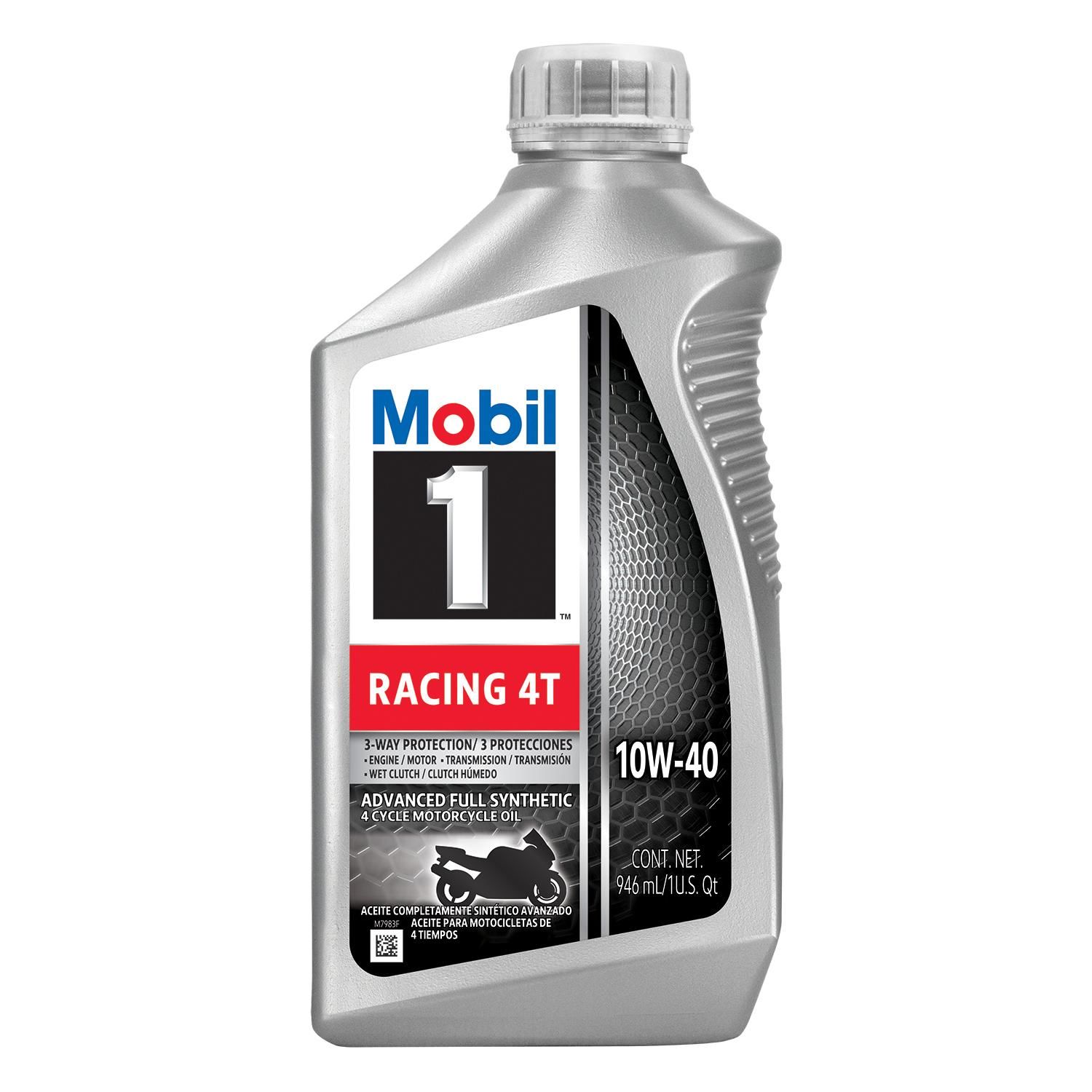 Mobil 1 4 Stroke Motorcycle Engine Oil Racing 4T Full Synthetic 10W-40 1  Quart