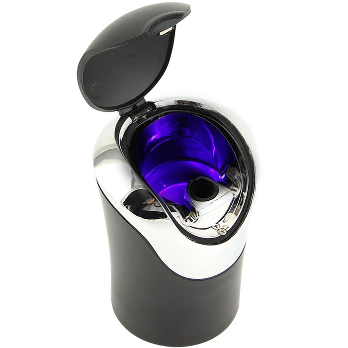 SparkleLite Crystal Car Ashtray With LED Light & Airtight Lid