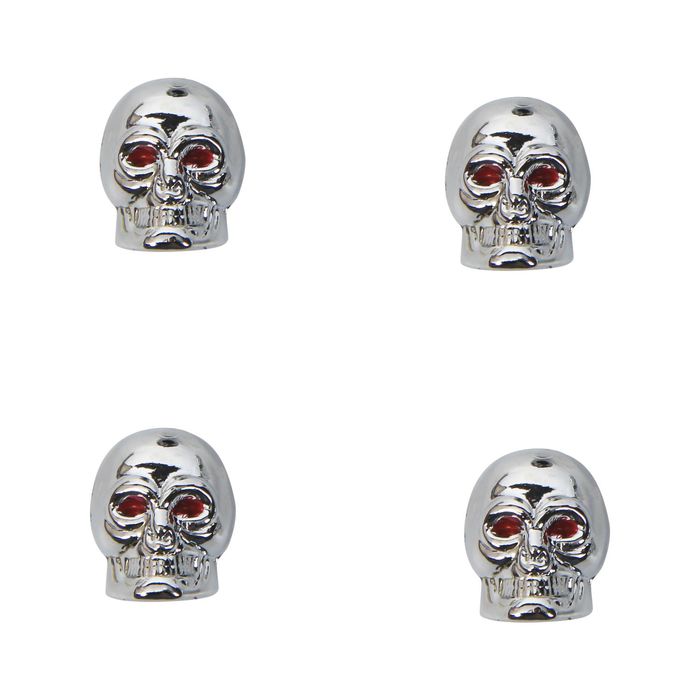 Pilot Chrome Skull Valve Stem Caps 4 Pack