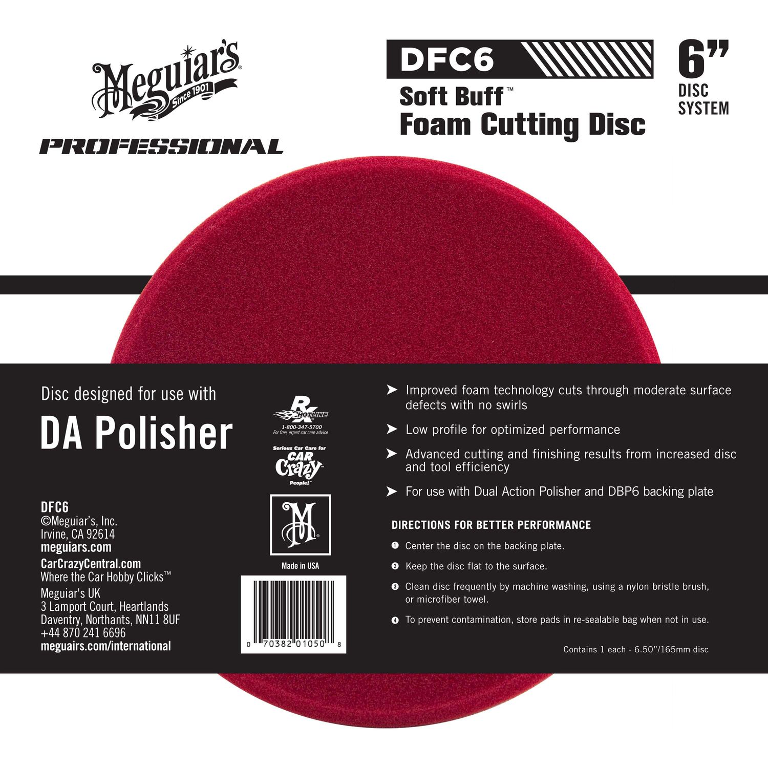 Meguiar's 6in Soft Buff DA Foam Cutting Disc