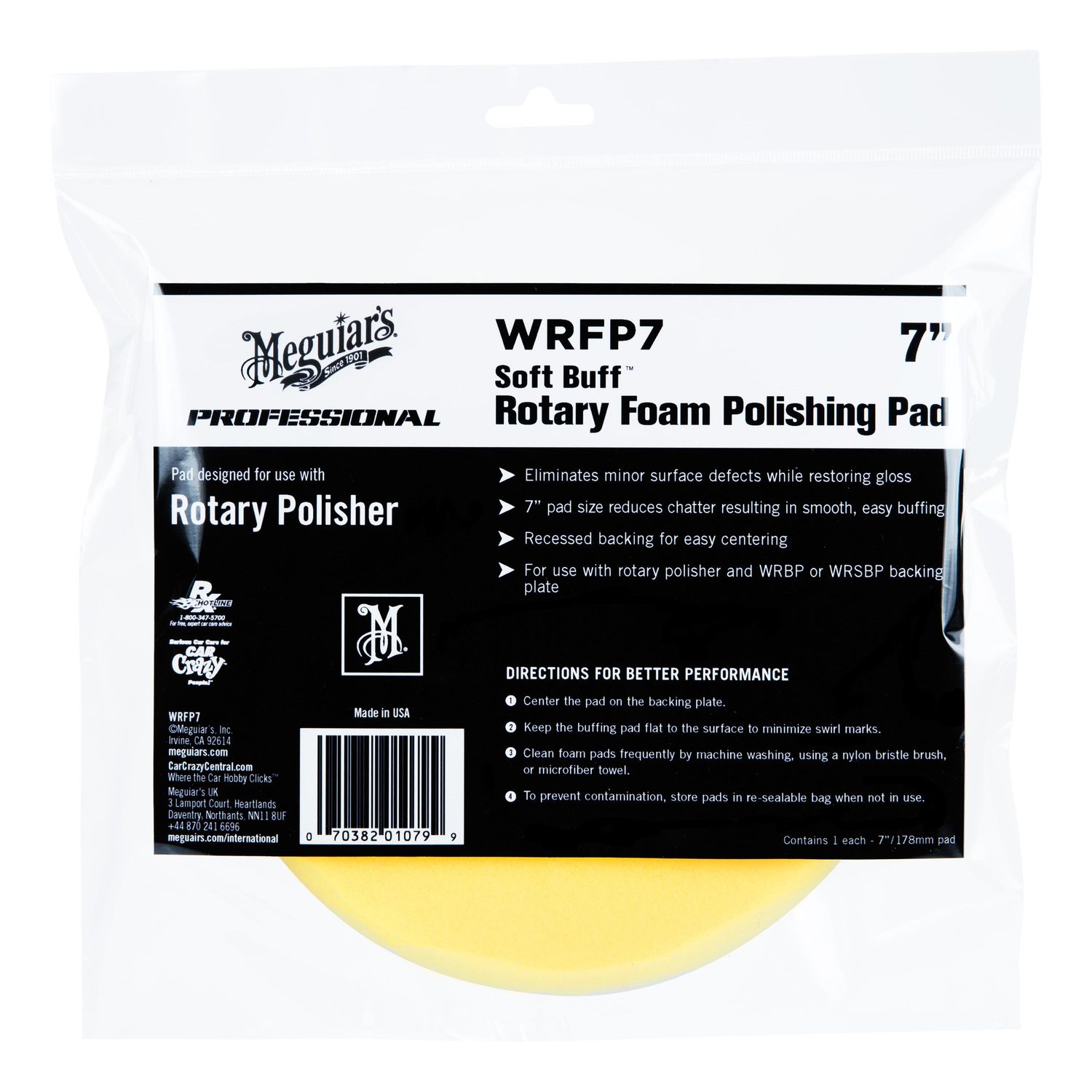 Meguiar's 7in Soft Buff Rotary Foam Polishing Pad
