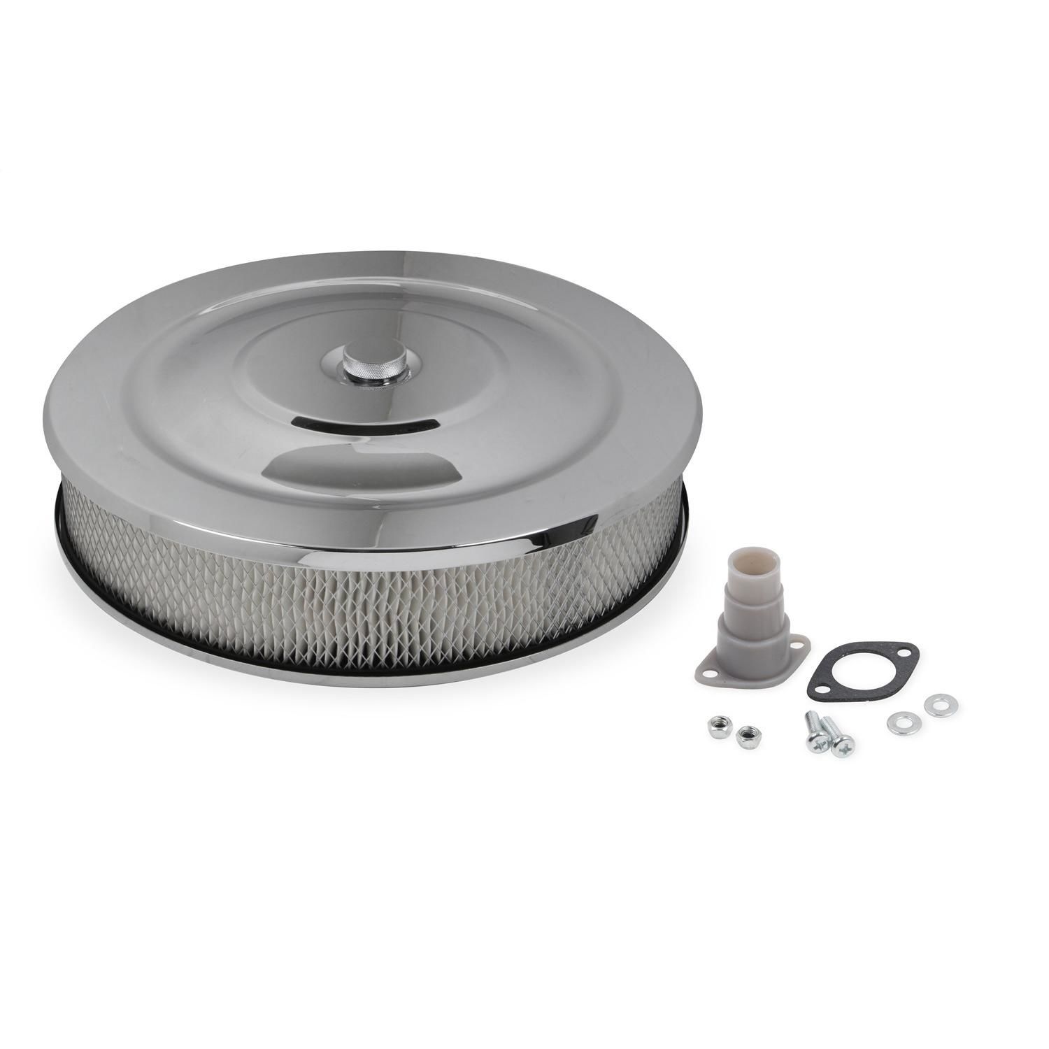 Mr. Gasket Chrome Finish 14 in. X 3 in. Easy Flow Air Cleaner