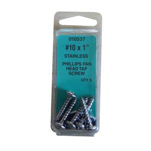 Needa Parts No.10 X1in Phillips Pan Head Tap Screw 5 Piece