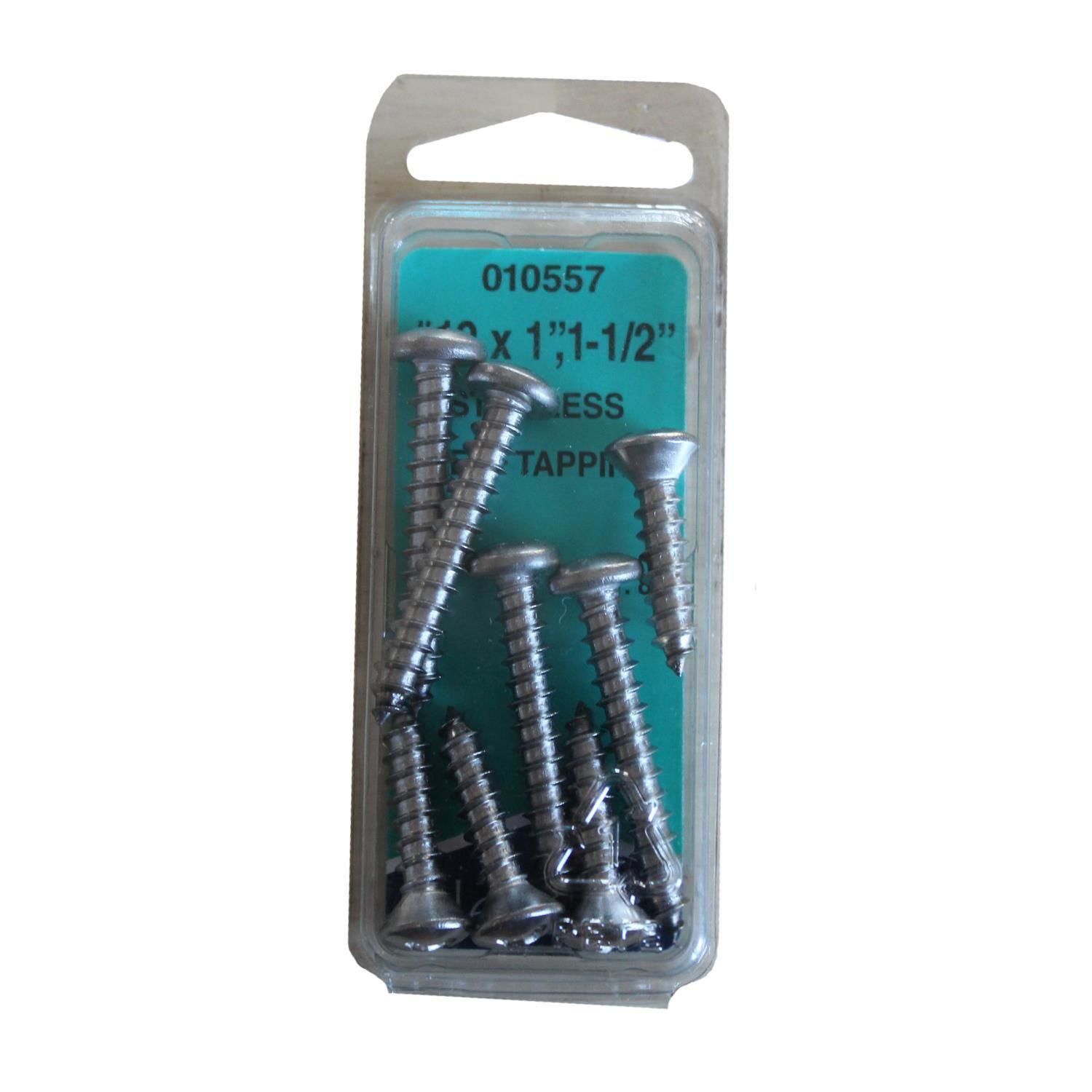 Needa Parts No.12 X 1in and 1 1/2in Self Tapping Screw 8 Piece