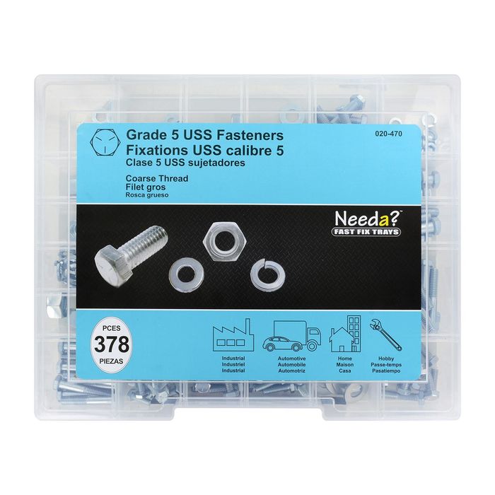 Needa Parts 020 470 Grade 5 Uss Fasteners Kit Hardware Assortment 
