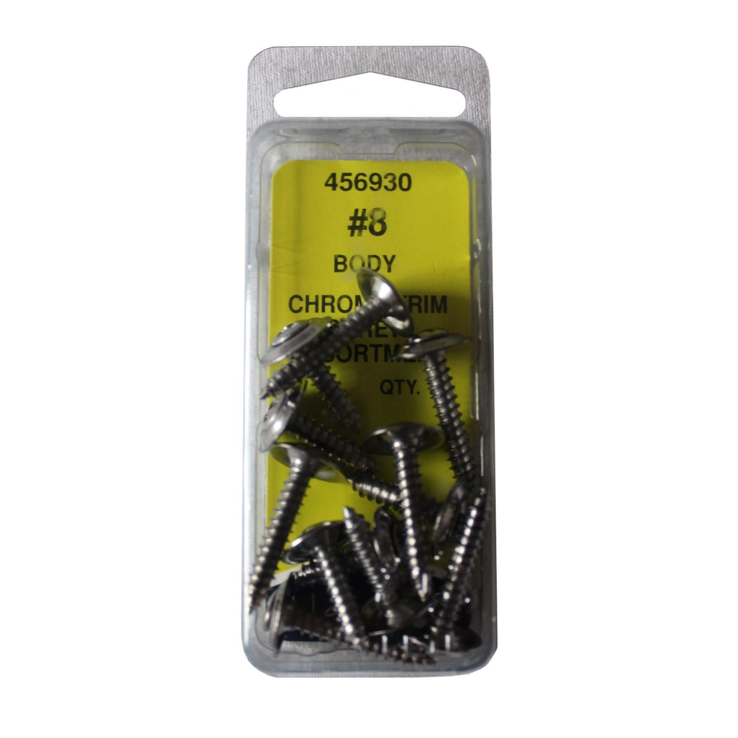 Needa Parts Chrome No.8 Trim Screw Assortment 12 Piece