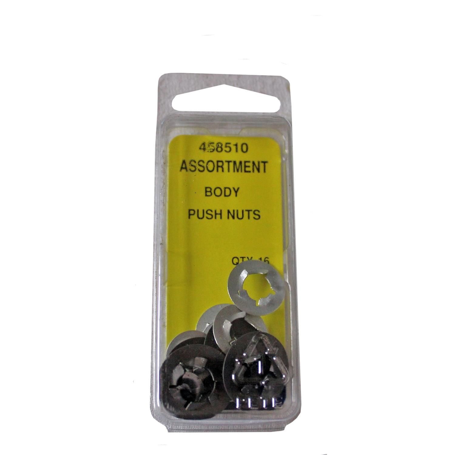 Needa Parts Push Nut Fastener Assortment 16 Piece
