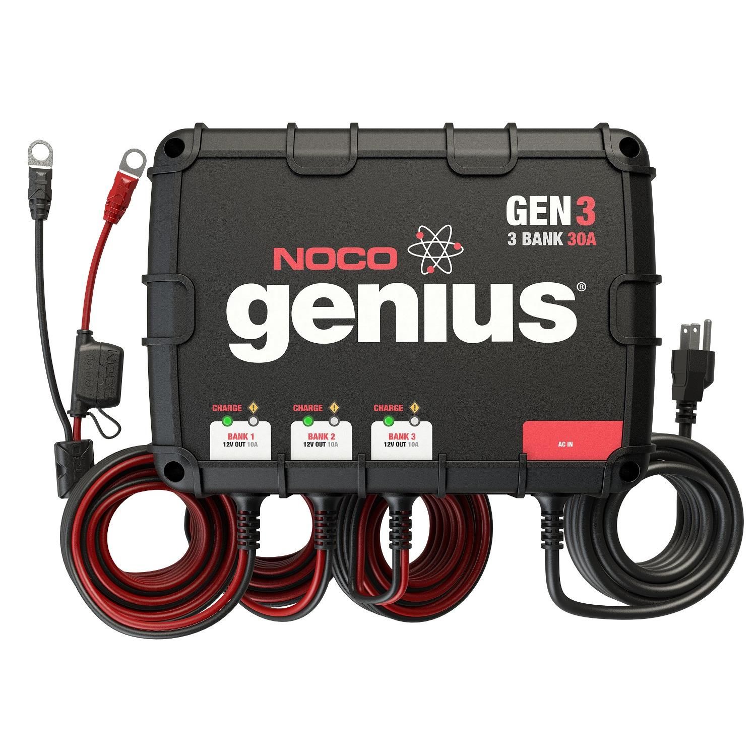 NOCO 30 Amp 12/36 Volt 3 bank Genius onboard battery charger