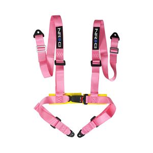 NRG Innovations 6 Point Seat Belt Harness, Buckle Lock, Pink
