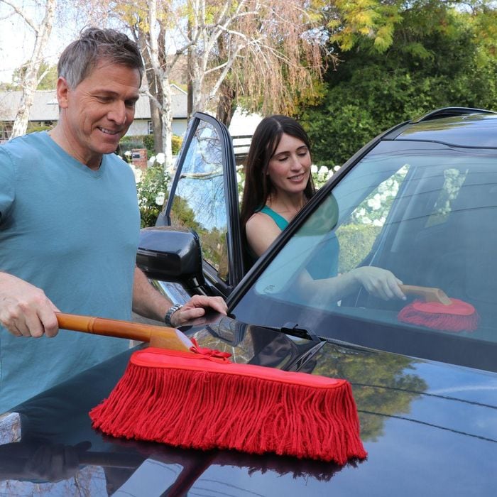 California Car Duster Set Mit Holzgriff & Mini-Duster – Paraffinbehandelt, Kratzfrei, Für Auto & Haushalt