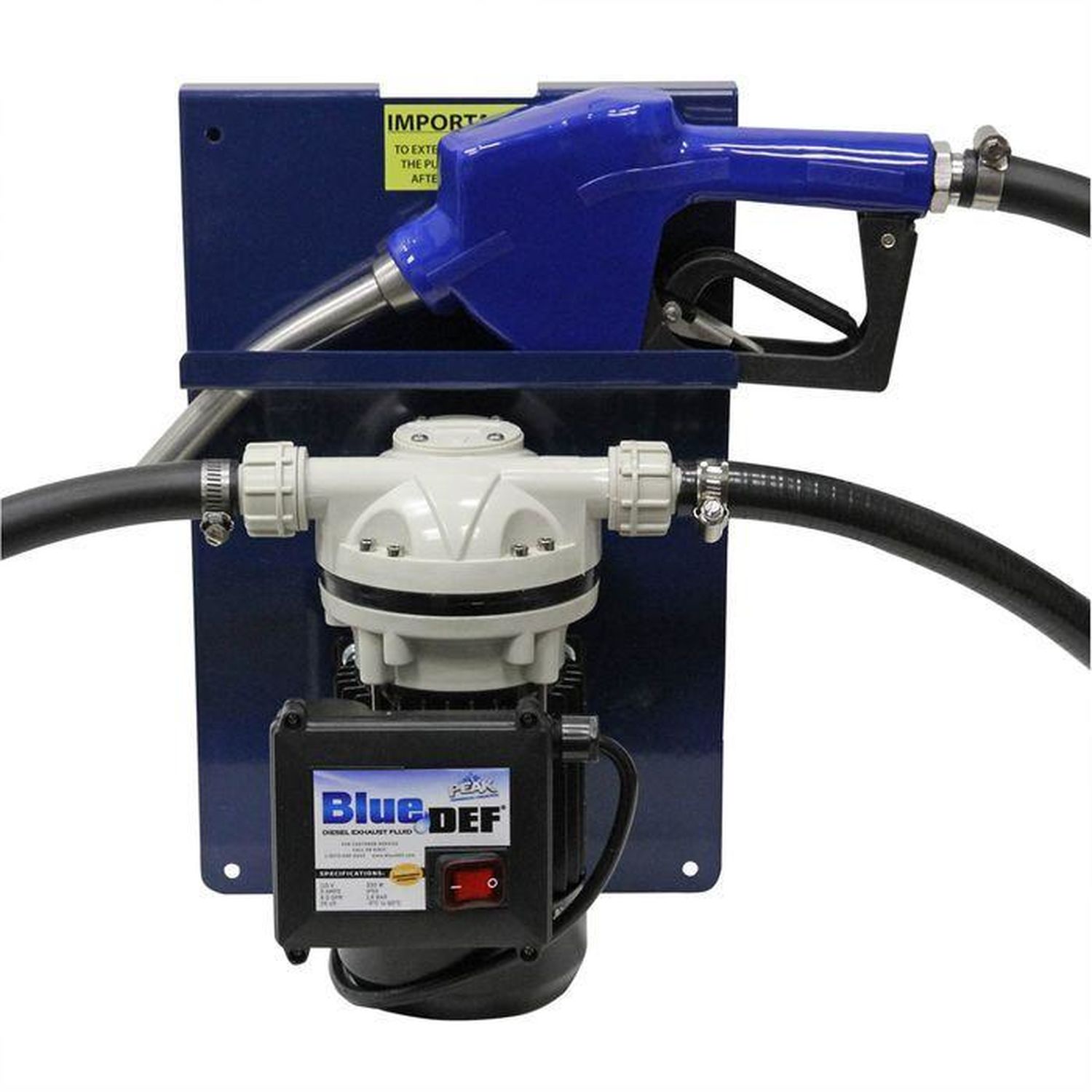 Peak diaphragm pump with automatic shut off nozzle pump system