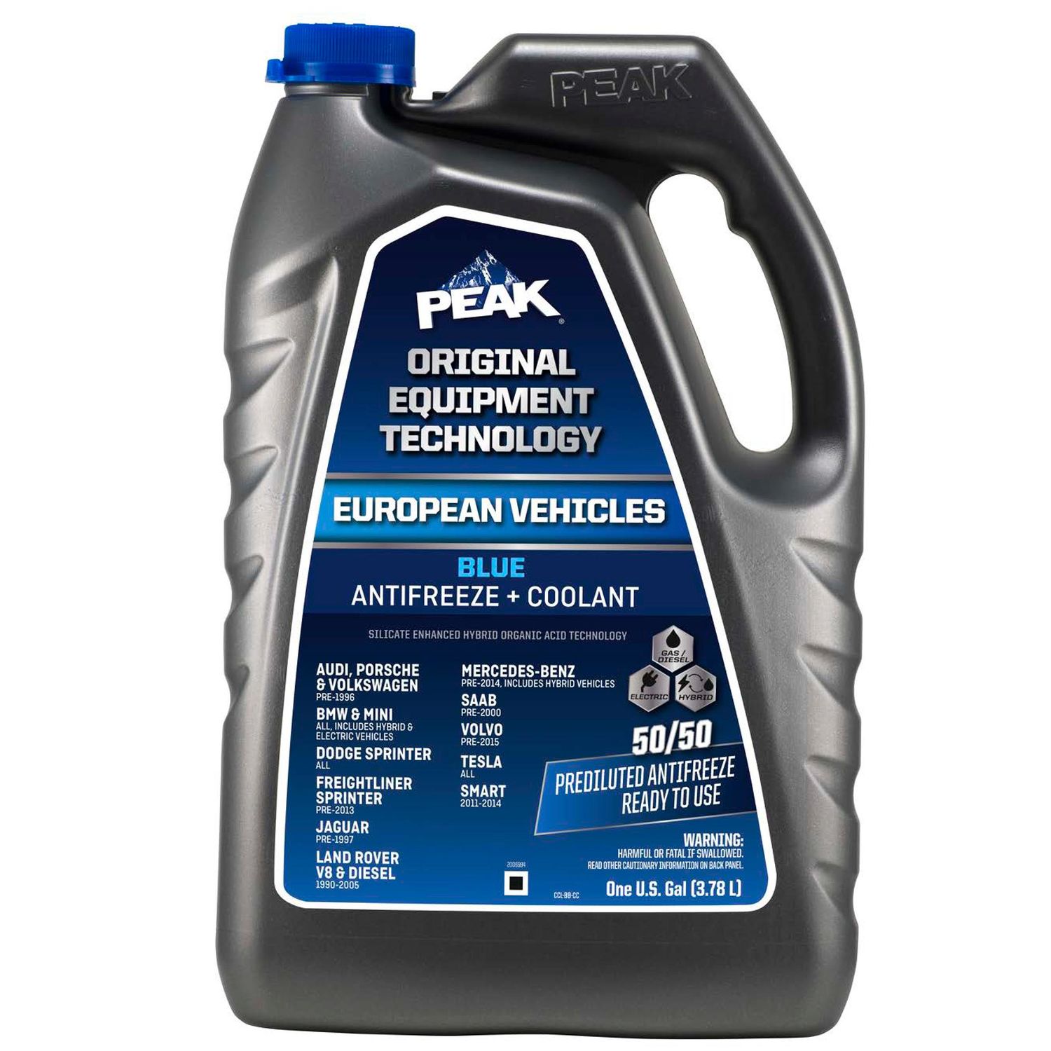 Peak European Blue 50/50 Antifreeze + Coolant - 1 Gal