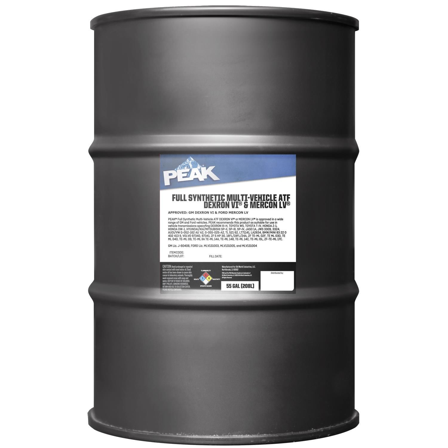 PEAK Full Synthetic Automatic Transmission Fluid 55gal