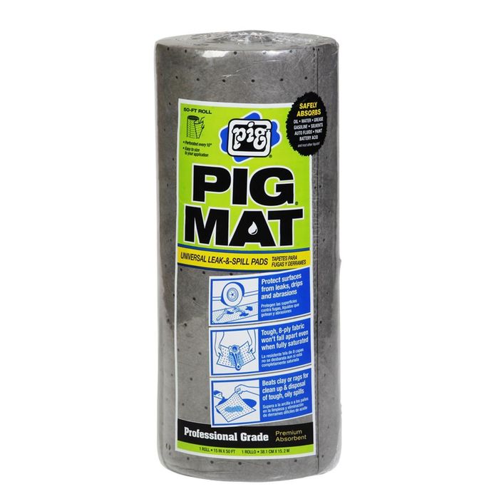 Pig Home Solutions Oil Drip Mat for Under Car | 5' x 5' Oil Absorbent  Ground Tarp | PM50087