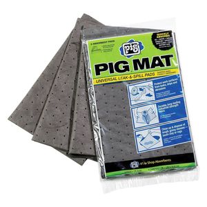 PIG Home Solutions Absorbent Mat Pads with Leak-Proof Backing - 4 Absorbent  Spill Pads per Box - 15.5 x 20 - Absorbs up to 29 oz. per Pad - PM50463