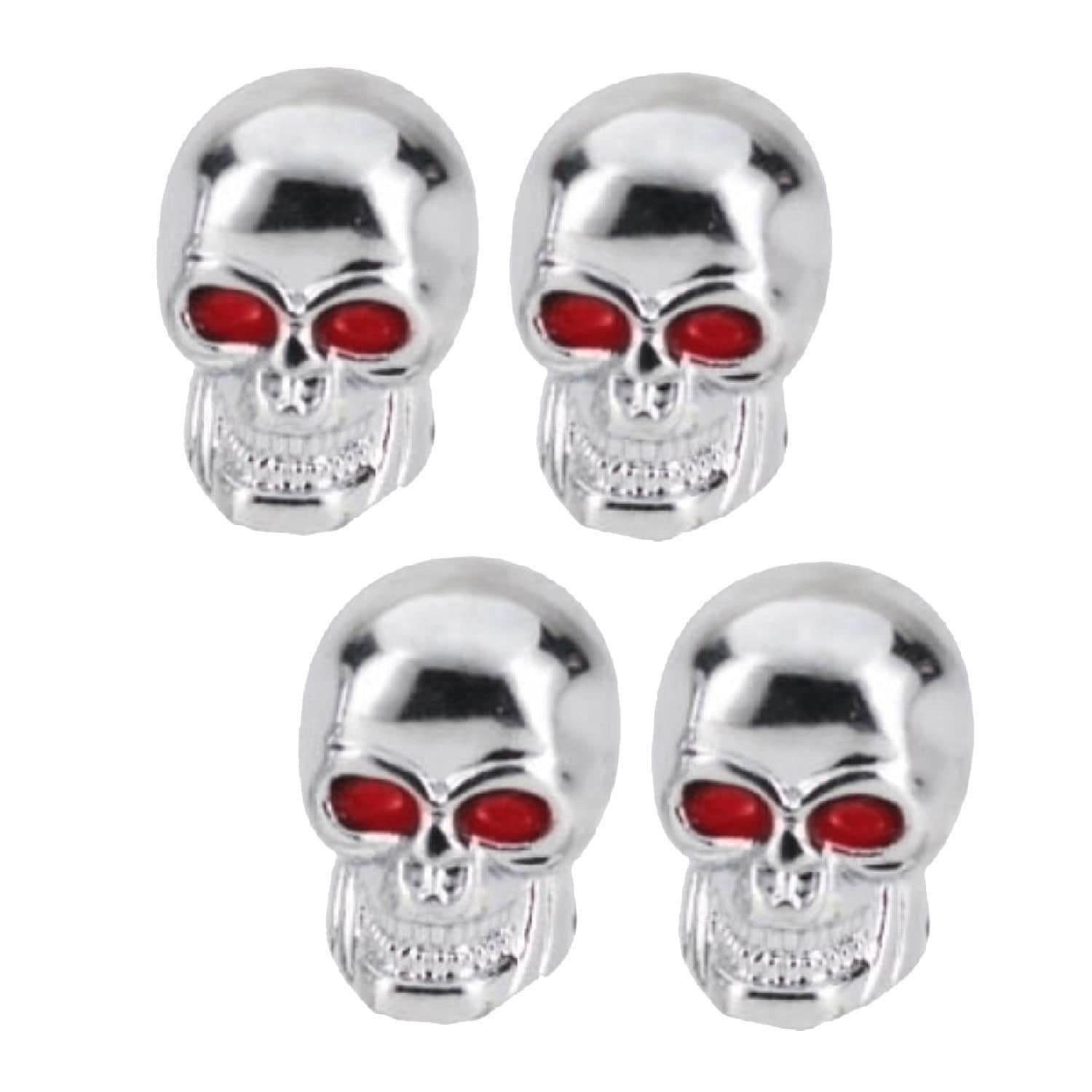 Pilot Chrome Skull Valve Stem Caps 4 Pack