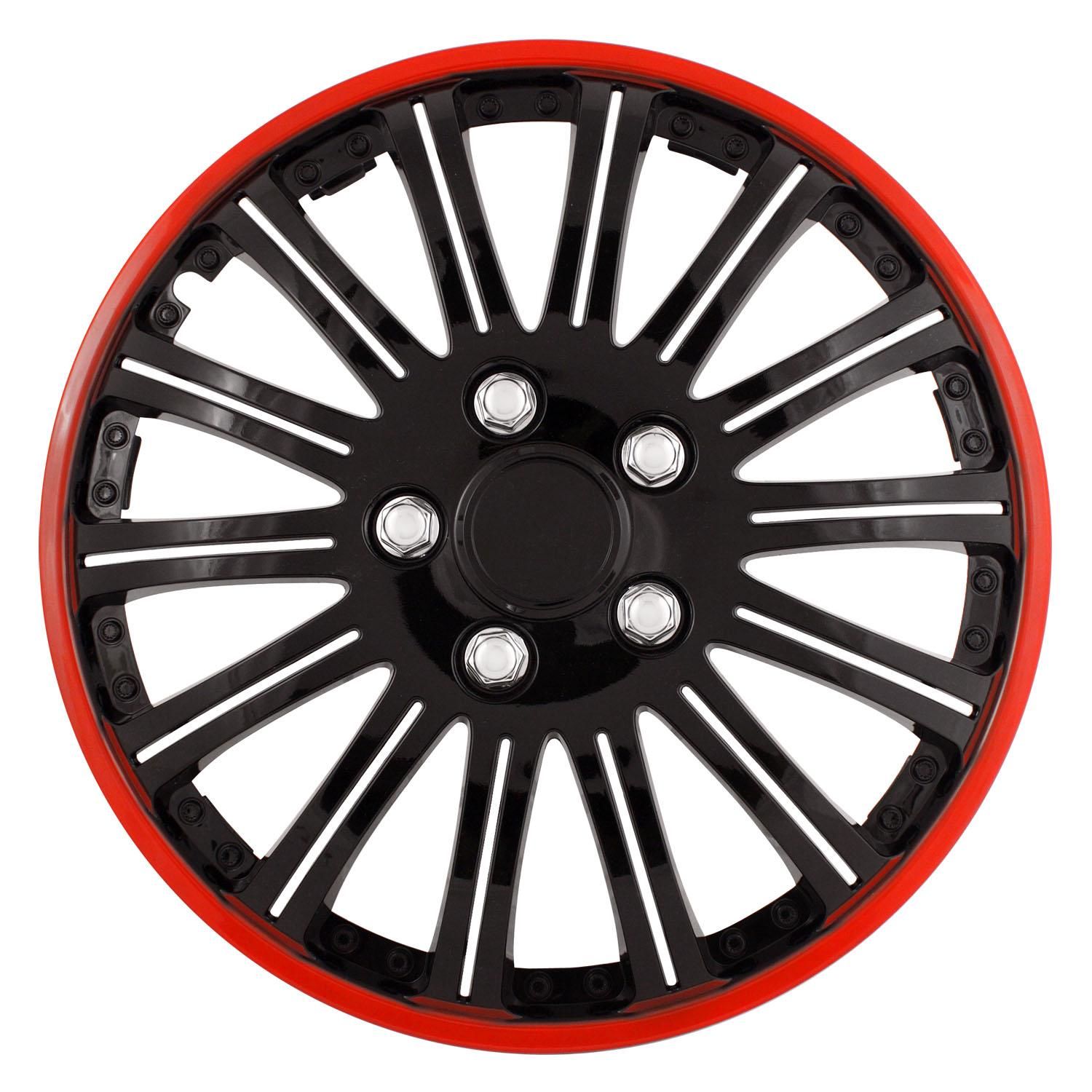 ROVI Black Red 15in Monza Universal Wheel Cover