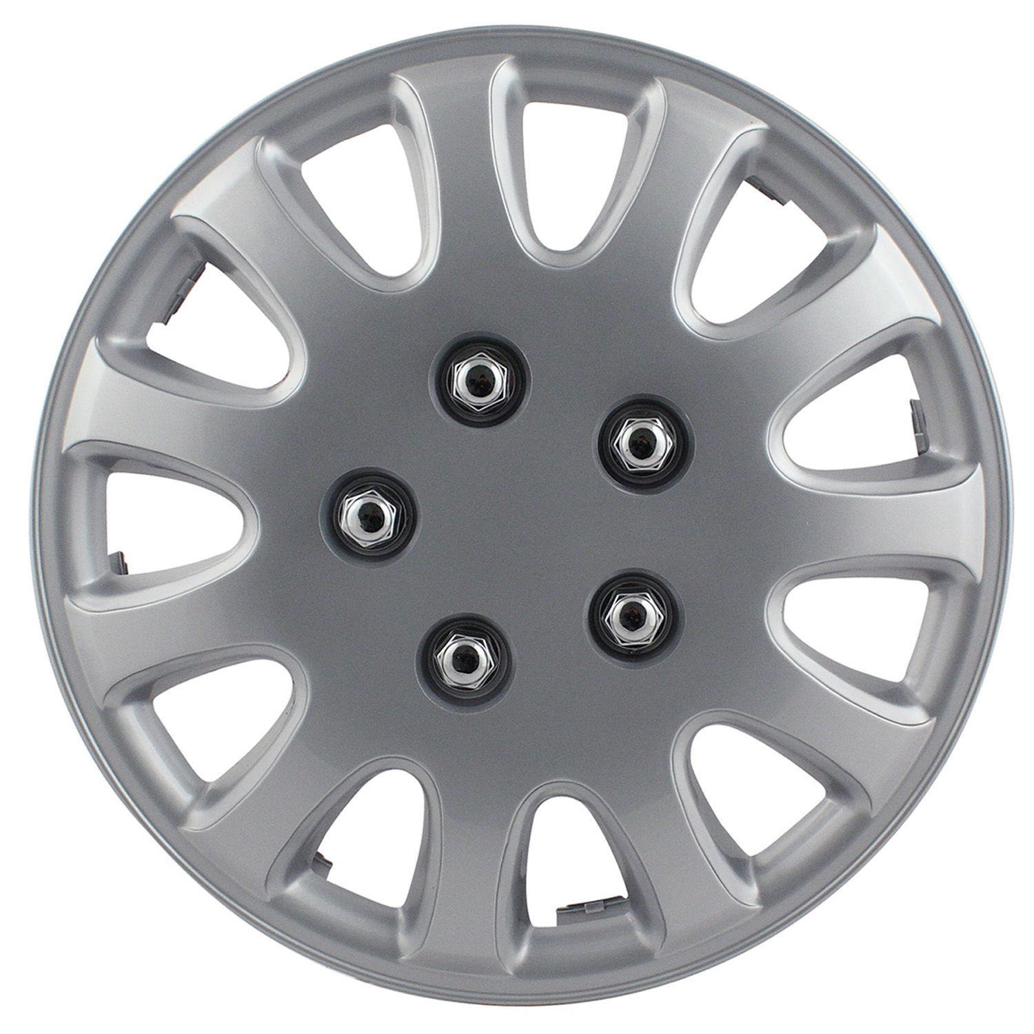 Pilot Silver 15in Plastic Universal Wheel Cover 4 Piece