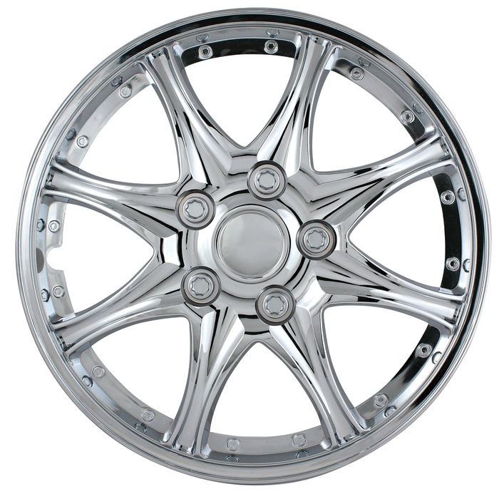 Pilot 8 Star Chrome 14in Universal Wheel Cover Hub Cap