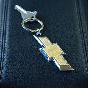 Plasticolor Chevrolet Bowtie Gold Logo Metal Key Chain