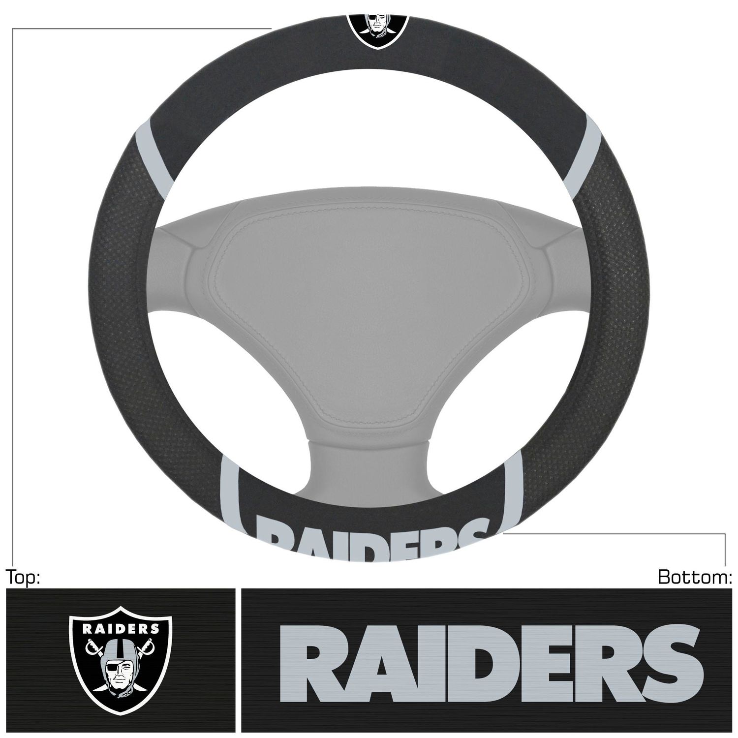 FANMATS Las Vegas Raiders Steering Wheel Cover