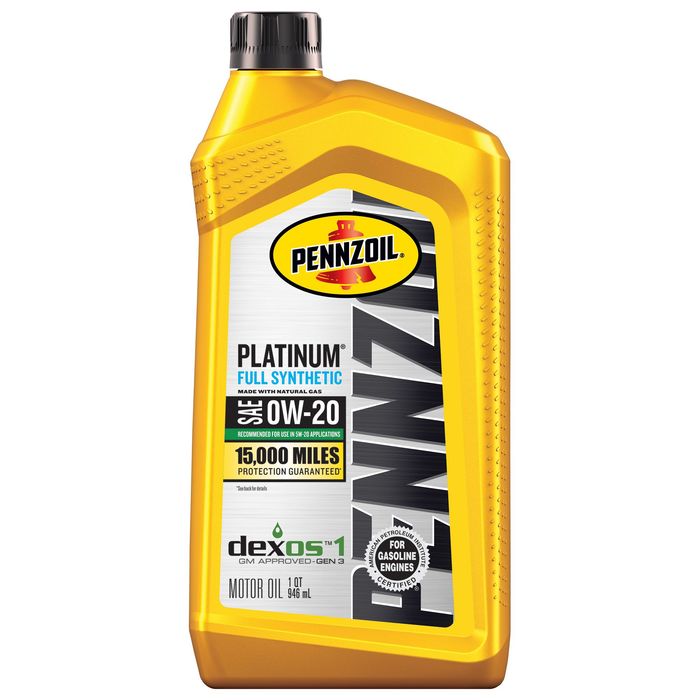Pennzoil Platinum Full Synthetic Engine Oil 0W-20 1 Quart