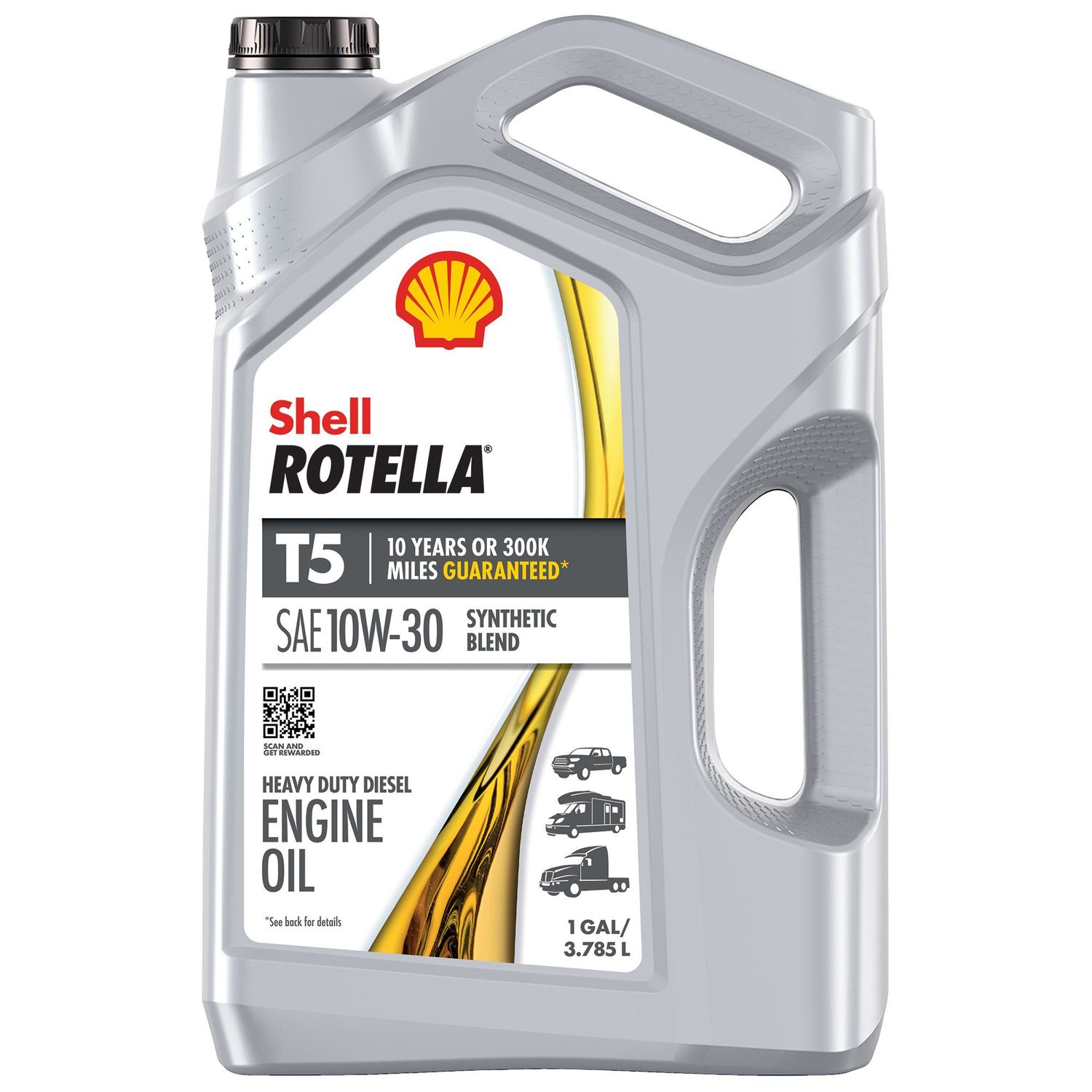 Shell Rotella T5 Diesel Engine Oil HD Synthetic Blend 10W-30 1 Gallon