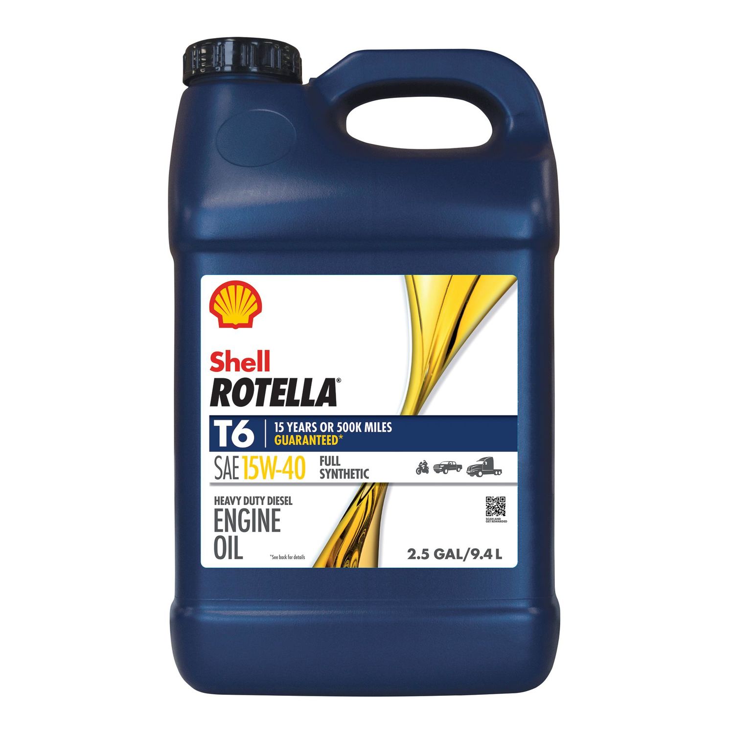 Shell rotella full synthetic heavy duty engine oil 15w 40 2 5 gal