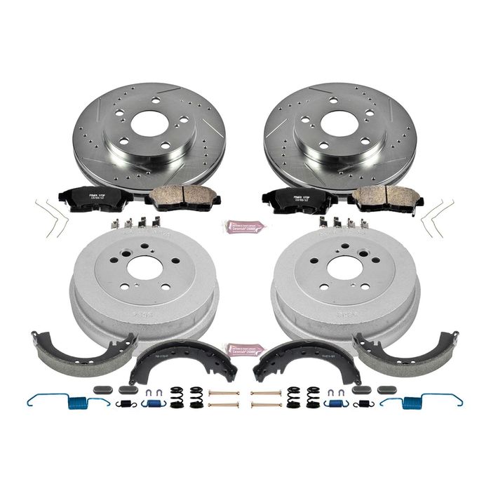 Power Stop K15094DK Complete Brake Kit - Front & Rear Drilled/Slotted Rotors, Pads, Drums & Shoes - View #6