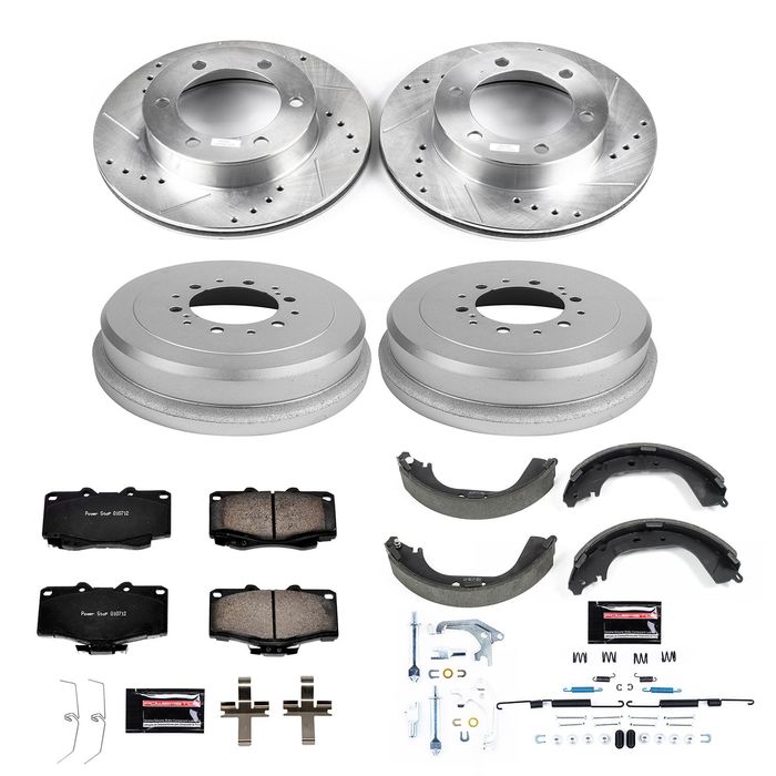 Power Stop KOE15208DK Daily Driver Brake Kit - Front & Rear Pads, Rotors, Drums, Shoes Complete Set - View #7