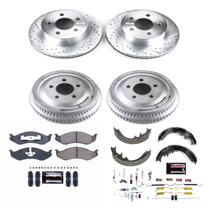 Power Stop K15094DK Complete Brake Kit - Front & Rear Drilled/Slotted Rotors, Pads, Drums & Shoes - View #12