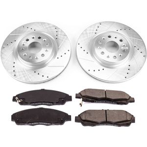 R1 Concepts Bremsen-Set Vorne Für Cadillac XT5 & XT6 – Keramik-Bremsbeläge + Gebohrte & Geschlitzte Rotoren