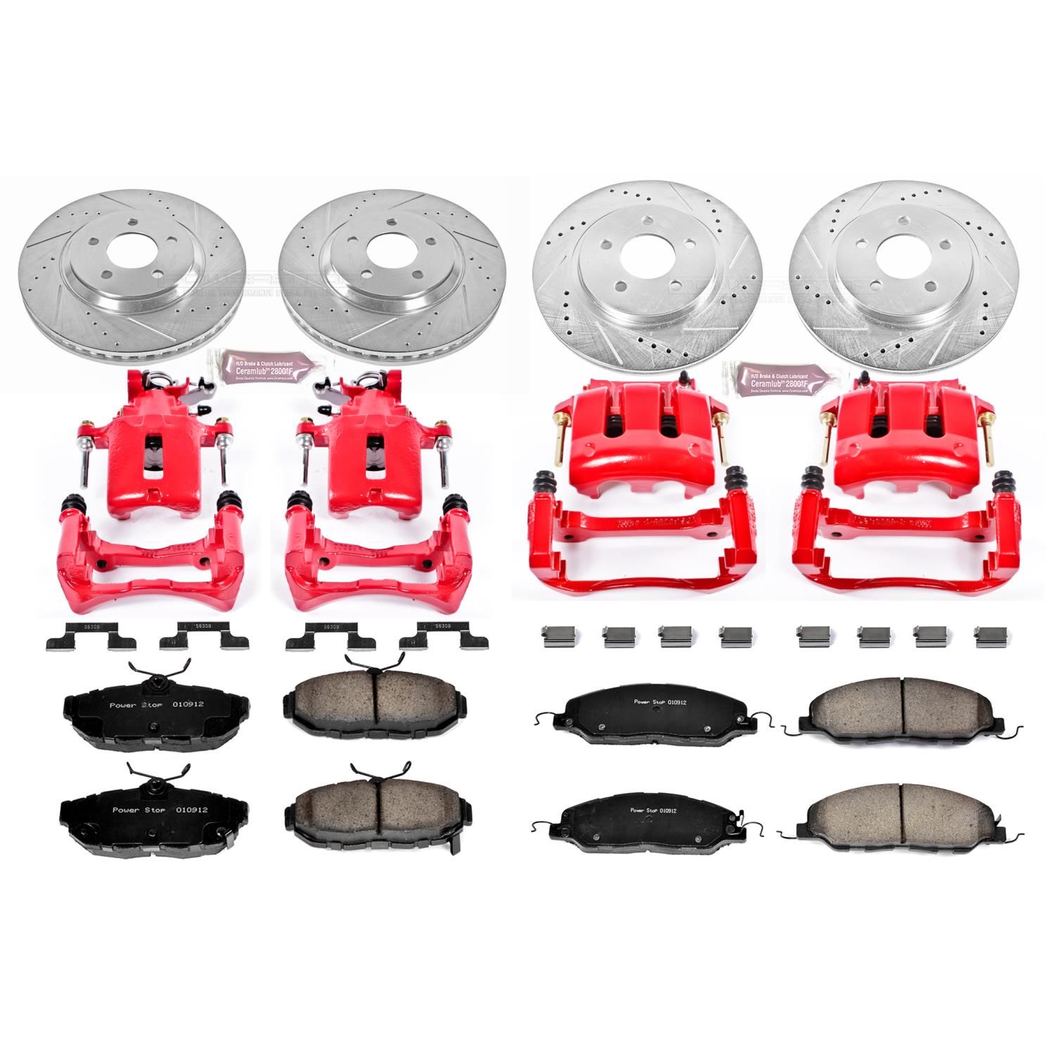 Power Stop Brake Kit For S197 2011-2014 Ford Mustang [Base Models With 2 Piston Front Calipers] - Front And Rear Street Warrior, Truck And