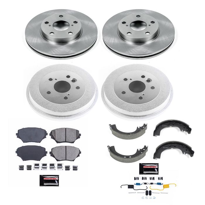 PowerStop Disc Brake Pad and Rotor Drum Brake Shoe and Drum Kit KOE15063DK