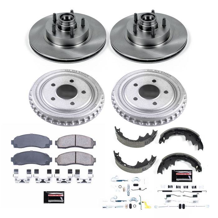 PowerStop Disc Brake Pad and Rotor Drum Brake Shoe and Drum Kit KOE15154DK