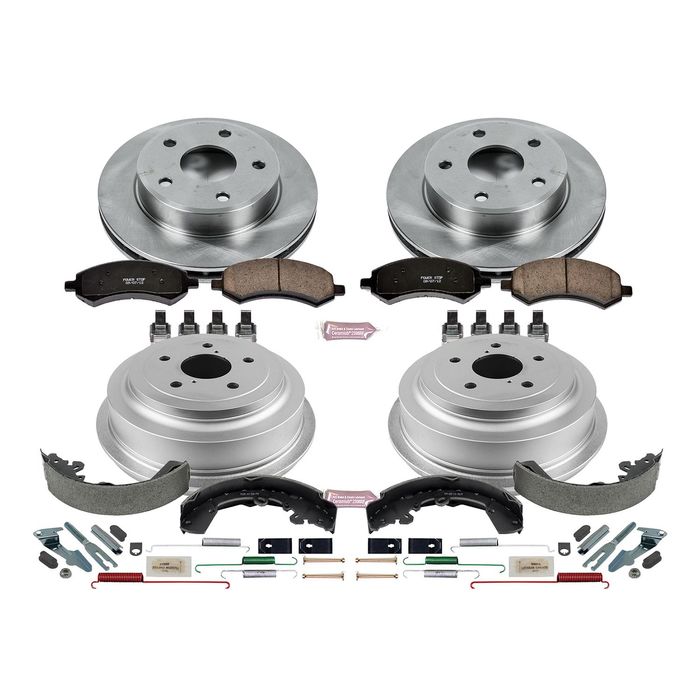 PowerStop Disc Brake Pad and Rotor Drum Brake Shoe and Drum Kit KOE15254DK