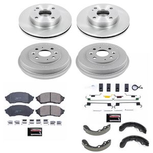 Power Stop K15094DK Complete Brake Kit - Front & Rear Drilled/Slotted Rotors, Pads, Drums & Shoes - View #3