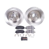Power Stop K15228DK Front & Rear Brake Kit - Z23 Carbon Fiber Pads With Drilled & Slotted Rotors & Drums