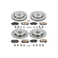Power Stop CRK4015 Coated Brake Rotor /& Ceramic Brake Pads front /& rear
