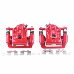 TRQ Performance Rear Brake Caliper — Red Powder-Coated, Right Passenger Side For Nissan Leaf, Rogue & Rogue Sport