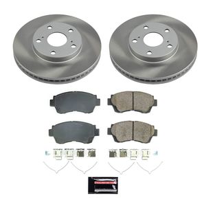 PowerSport Bremsen-Kit Vorne – Keramik-Bremsbeläge & Belüftete Rotoren Für Toyota Avalon, Camry, Sienna, Solara 2004–2010