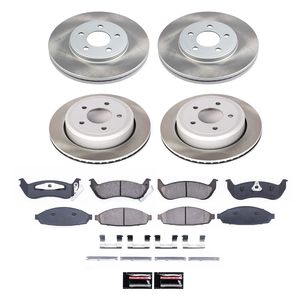 Power Stop K7143 Front Z23 Carbon Fiber Brake Pads With Drilled & Slotted Brake Rotors Kit For Ford Edge 2015-2020, Lincoln MKX 2016-2018, Lincoln Nautilus 2019-2021 [Model Specific