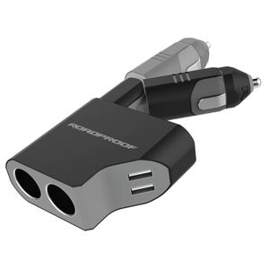 Road Proof 12 Volt Dual Socket Adapter with 2 USB Charging Ports