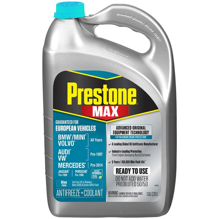 Prestone Max European Vehicles Blue Antifreeze and Coolant Ready-To-Use