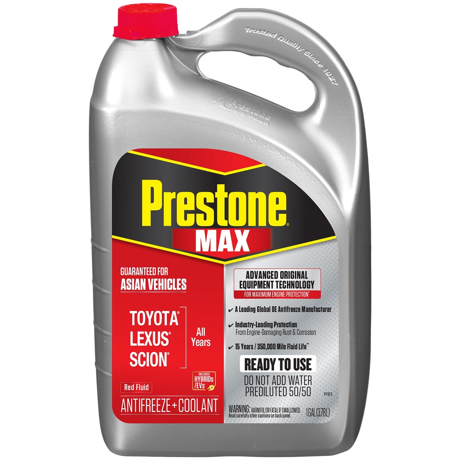 Prestone Antifreeze/Coolant Asian Red 50/50 Premixed 1 Gallon